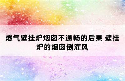 燃气壁挂炉烟囱不通畅的后果 壁挂炉的烟囱倒灌风